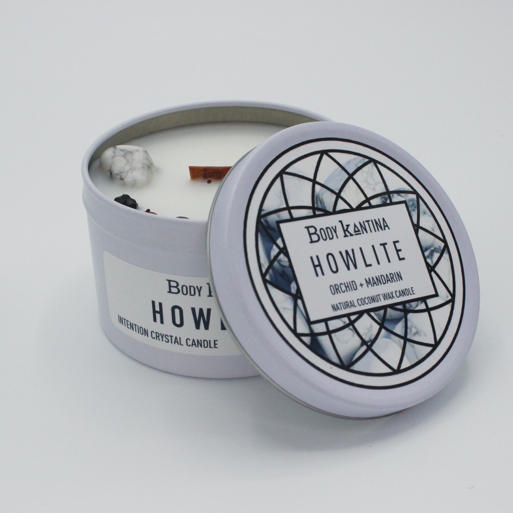 HOWLITE CRYSTAL CANDLE